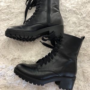 Black combat boots